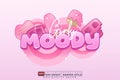 Editable 3d text effect girly moody with ice cream, marshmallow and girly design Royalty Free Stock Photo
