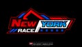 Editable 3d text effect new york race with decorative background for banner template design Royalty Free Stock Photo