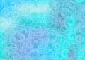 Editable decorative flowers blue-turquoise blurred gradient mesh background