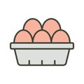 Editable design of eggs tray in trendy style, poultry product vector Royalty Free Stock Photo