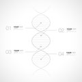 Editable dna infographic design isolated on white background