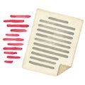 Document with Red Edits and Corrections Royalty Free Stock Photo