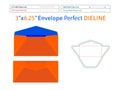 Editable easily resizable Regular Envelope dieline template and 3D envelope