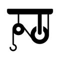 An editable glyph style icon depicting pulley system