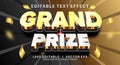 grand prize 3d vector text effect with modern style design Royalty Free Stock Photo
