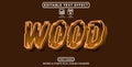 Editable graphic text effect wood style Royalty Free Stock Photo