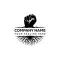 Hand fist and root logo design inspiration - Rebel logo design inspiration