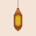 Editable Hanging Ramadan Arabian Lamp Isolated Vector Illustration