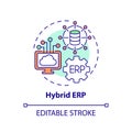 2D customizable hybrid ERP line icon concept