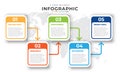 editable infographic design. 5 Steps Business infographic process or business timeline infographic template. Timeline designed for