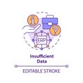 2D customizable insufficient data line icon concept