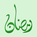Editable Isolated Arabic Script of The Word Ramadan Vector Illustration
