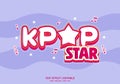 editable kpop star text effect with stars and node music