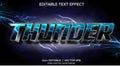 Lightning or thunder 3d vector text effect with modern style design Royalty Free Stock Photo