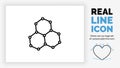 Editable line icon of a carbon structure like graphene