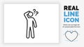 Editable line icon of a confused stick figure