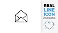 Editable line icon of an open evelope