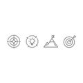 Editable line icon set of a business strategy symbol set for personal focus,