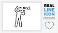 Editable line icon of a stick figure cussing Royalty Free Stock Photo