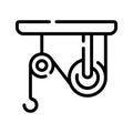 An editable line style icon depicting pulley system