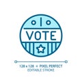 Editable pixel perfect blue icon with vote text