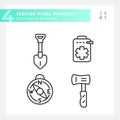 Editable pixel perfect hiking gear line icons pack Royalty Free Stock Photo