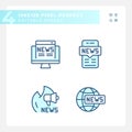 Editable pixel perfect journalism icons pack