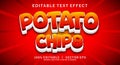 potato chips 3d vector text effect with modern style design Royalty Free Stock Photo