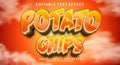 potato chips 3d vector text effect with modern style design Royalty Free Stock Photo