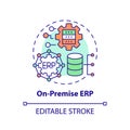 2D customizable on-premise ERP line icon concept