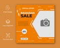 Editable Ramadan Sale Banner social media post Template with Background