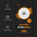 Editable Ramadan Sale Iftar Menu social media story Template Design