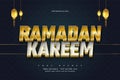 Editable Ramadan Text in Gold and Silver Style with Texture Effect