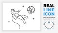 Editable real line icon of a stick figure spaceman