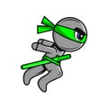 Editable running ninja vector illustration