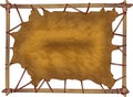 Animal hide stretched on to wooden frame