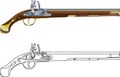 Antique flintlock pistol Royalty Free Stock Photo