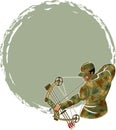 Hunter aiming with compound bow