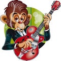 Monkey playing electric guitar