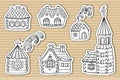 Cardboard little fairy tail houses