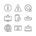 Editable Set Icon of Caution Royalty Free Stock Photo