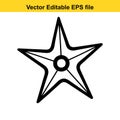 editable star shape vector icon in simple line style for designs and graphics Royalty Free Stock Photo