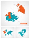 Editable template of map of Antigua and Barbuda