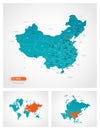 Editable template of map of China