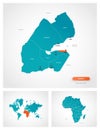 Editable template of map of Djibouti