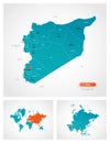 Editable template of map of Syria Royalty Free Stock Photo