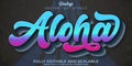 Editable text effect aloha, 3d vintage and retro font style