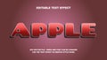 Editable Text Effect Apple 3D Vector Template Royalty Free Stock Photo