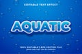 Editable text effect - aquatic cartoon style 3d template Premium Vector