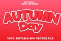 Editable text effect autumn day with simple modern style